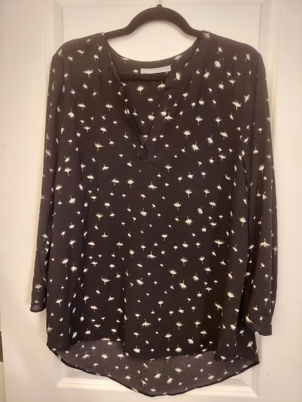 Daniel Rainn Black Dandelion V-neck Blouse